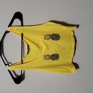 Woman's yellow cropped tank top